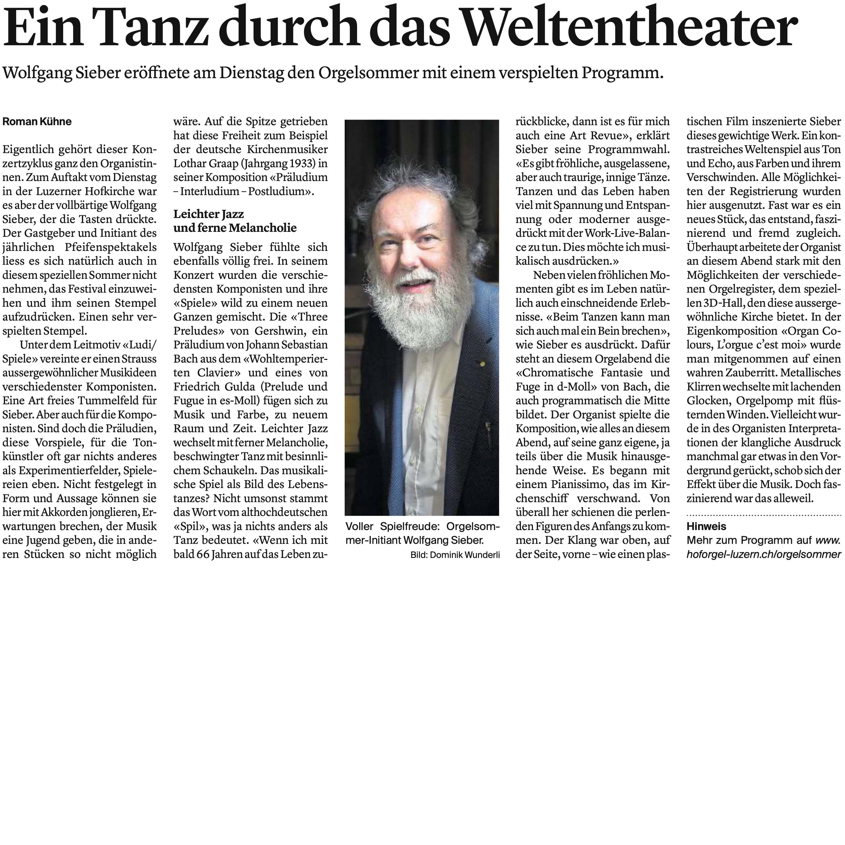 Luzerner Zeitung, 16. Juli 2020